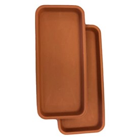 Sapphire USA Decorative Heavy Duty TraySaucer (2 Pack) Rustic MedievalFrench Country Look, PotPlanter Base for IndoorOutdoor Decor Use. Long Lasting, Reusable Light Weight (17 inches, Clay)