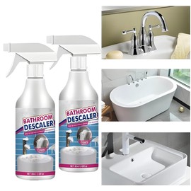 DOUBLEZHE Stubborn Stains Cleaner, Bathroom Descaler Foam Cleaner, Bathroom Descaler Cleaner, Limescale Cleaner, All-Purpose BathroomDescaler Foam Spray, 2 Pcs