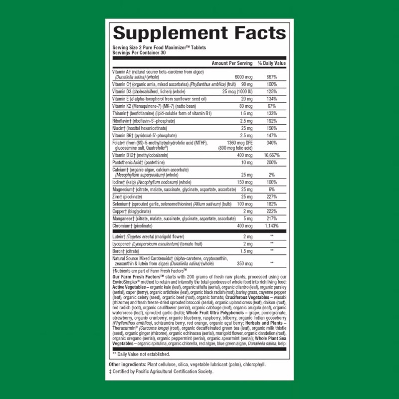 Natural Factors Whole Earth & Sea Pure Food Men's Multivit&Mineral,60Tabs