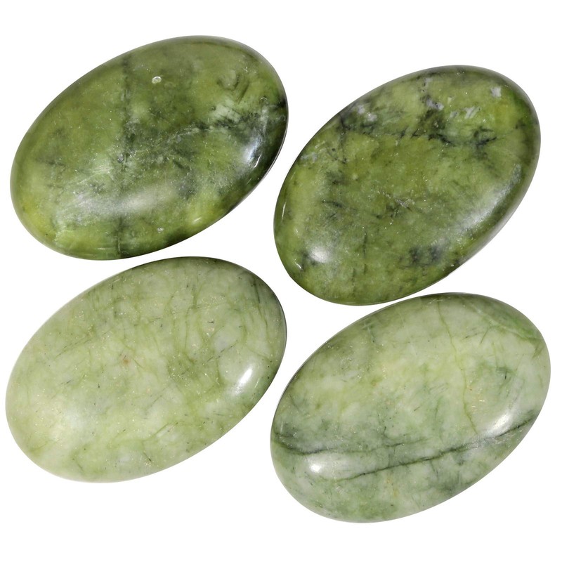 Nupuyai Green Jade Palm Worry Stone for Therapy, Oval Pocket