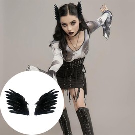 2 Pcs Feather Hair Clips Black Ostrich Plume Hair Pins for Women Girls Performance Dancing Party Costume Hair Accessories