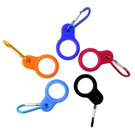 HONBAY 5PCS Silicone Water Bottle Carrier Water Bottler Holder with Metal Keychain Clip Ring for Outdoor Activities or Daily Use