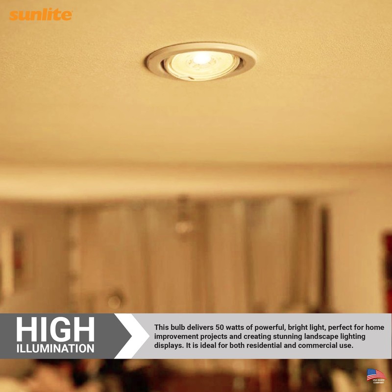 Sunlite MR16 EFM Clear Reflector Light Bulb, 50 Watts, 8V,