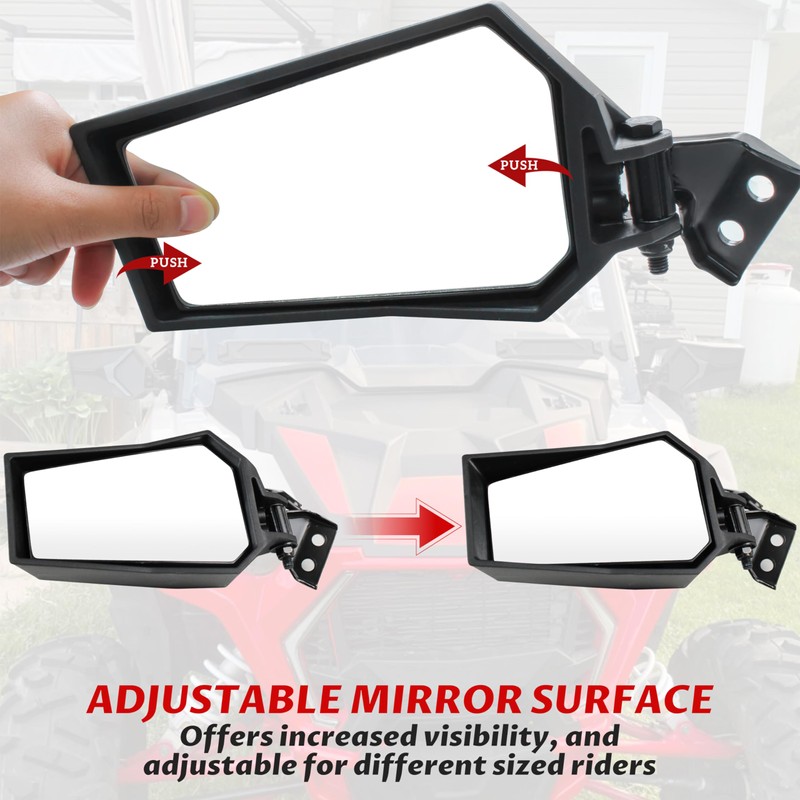 SAUTVS Adjustable Rearview Side Mirrors for Polaris RZR XP 1000