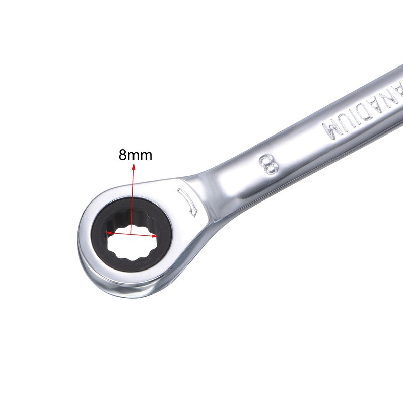 sourcing map Double Box End Ratcheting Wrench (8mm x 10mm)