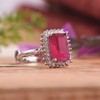 LMDPRAJAPATIS Red Ruby Gemstone Silver Plated Lock Adjustable Ring For