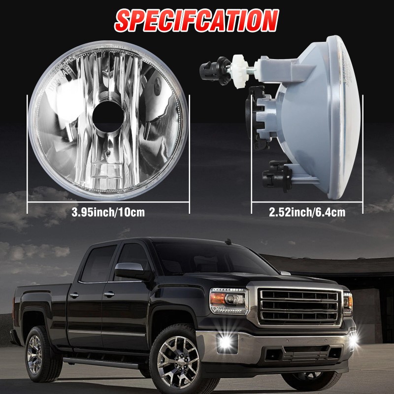 SHENKENUO For 2014-2015 GMC Sierra 1500 Fog lights Clear Bumper