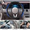 Blue Film Splicing Leather Steering Wheel Cover, Microfiber Leather, Anti-Slip,