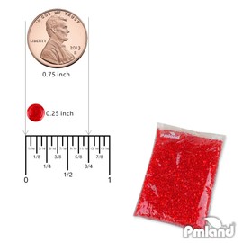 PMLAND Red Acrylic Flat Marbles, Pebbles, Beads 3000+ Pcs 6 mm in Diameter for Vase Fillers, Party Table Scatter, Wedding, Decoration, Crafts