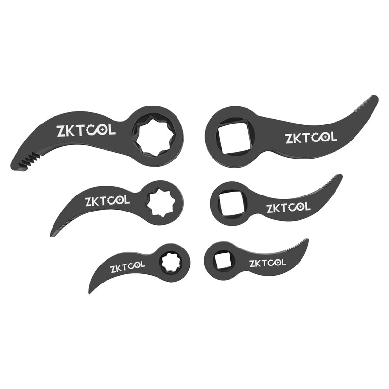 ZKTOOL 6PC Pry Bar Wrench Adaptor Head Kit,Crowbar Adapter Head