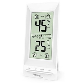 Technoline WS9129 Office Thermometer, Thermo-Hygrometer, Thermometer, Temperature, Humidity, Room Comfort Display, Calibration Function, Climate Monitoring in the Workplace, 4.2 x 1.5 x 20 cm