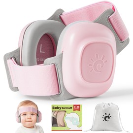 Baby Ear Defenders, Noise Reduction Earmuffs for 0-48 Months,SNR 27dB, Soft Earpads,Adjustable Headband,Comfortable Toddler Headphones Against Hearing Damage Improves Sleep,Travel Essentials (Pink)