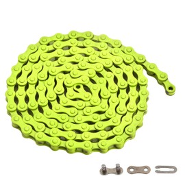 Single-Speed Bicycle Chain, 1-Speed Bike Chain, Multicolour, 1/2 x 1/8 Inch, 116 Links (116L, Yellow, 1)