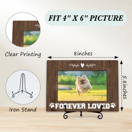 BXVRT Pet Memorial Photo Frame Gifts, Forever Loved Wooden Picture Frame With Stand, Remembrance Frame For Dog Lover Cat Lover, Loss of Dog Sympathy Gifts, Cat Passing Away Gifts -43