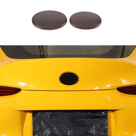 Smoked Front and Rear Emblems Trim Cover Fit for Toyota Supra GR A90 A91 MK5 2019-2024, ABS Front Rear Logo Decorative Protection Trim Cover, 2PCS, Transparent Gray