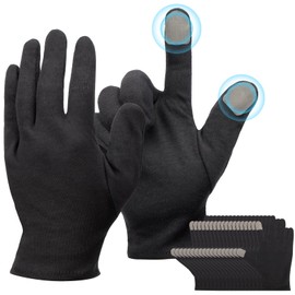 ENPOINT Touch Screen Gloves, Black Gloves Men and Women Moisturizing Gloves, 10 Pairs Black Cotton Gloves for Dry Hands Sleeping, Black Work Gloves for Photography, Jewelry, Coin Handling, Small