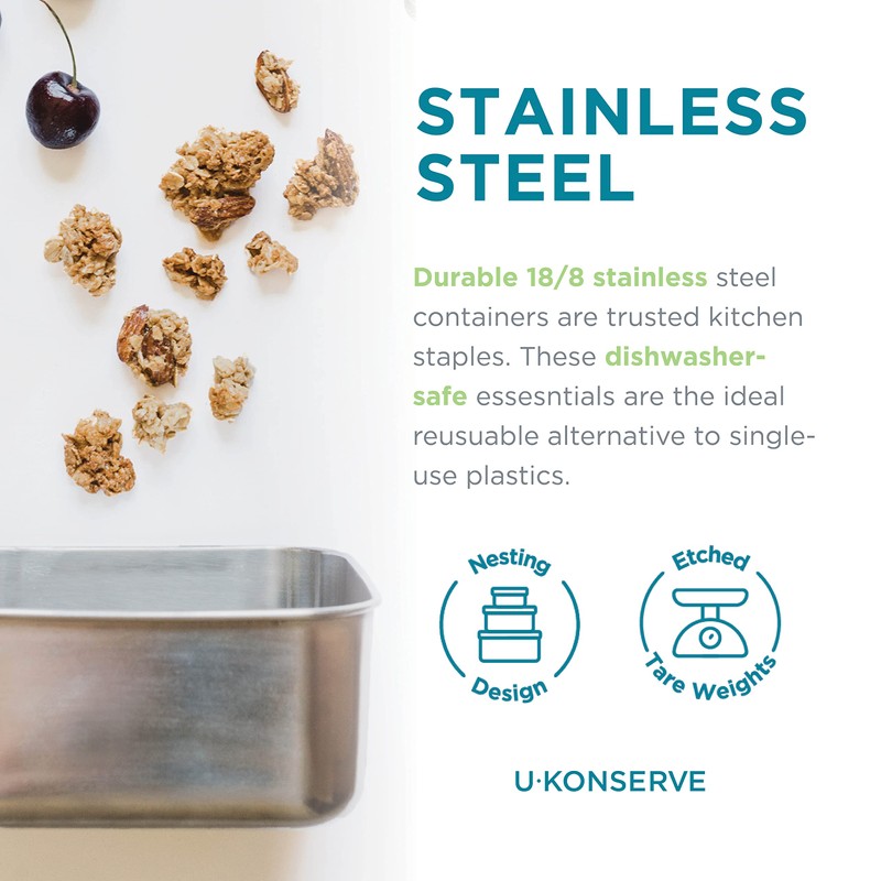 U Konserve Stainless Steel Rectangle Food Storage Bento Box Container,