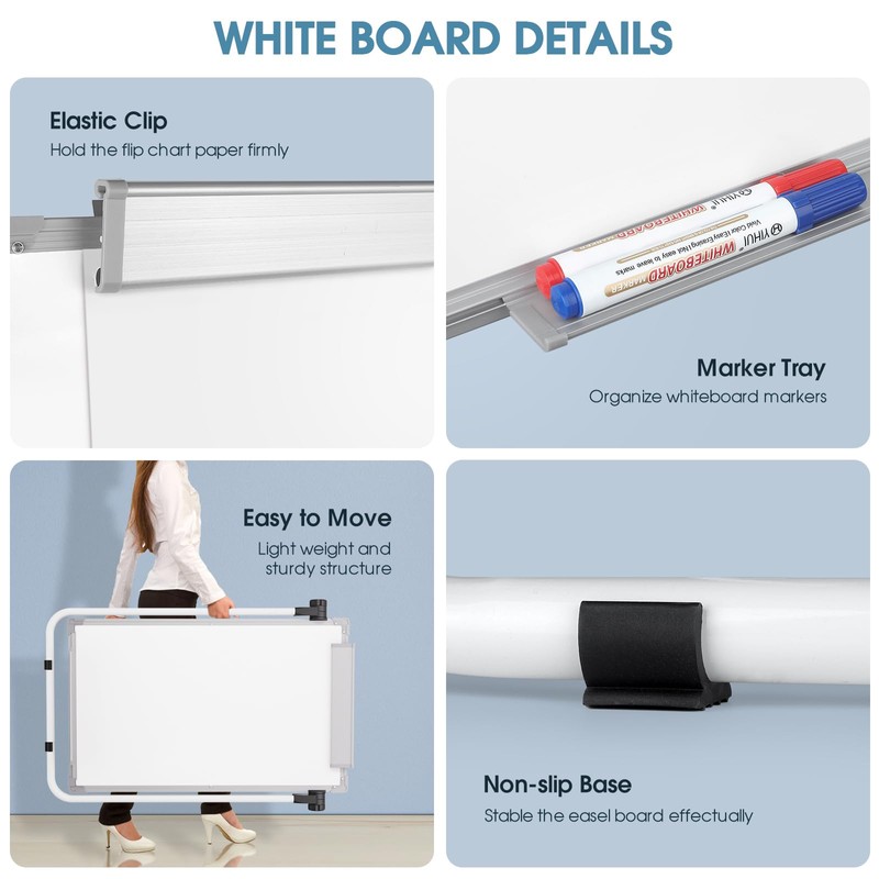 MaxGear Easel Whiteboard 36" x 24" Magnetic Portable Dry Erase