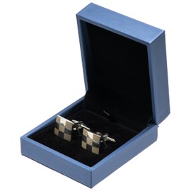 Giftop PU Leather Small Cufflink Gift Box Jewelry Display Case (Blue)