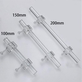 TopHomer 200mm Acrylic Clear Dresser Pulls Cabinet Door Handles T Bar Handle Knobs Bathroom Handle Kitchen Door Pull