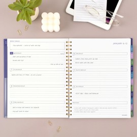 2025 AT-A-GLANCE® BADGE Weekly/Monthly Planner, 8-1/2" x 11", Blue Geo, January 2025 To January 2026, 1722G-905