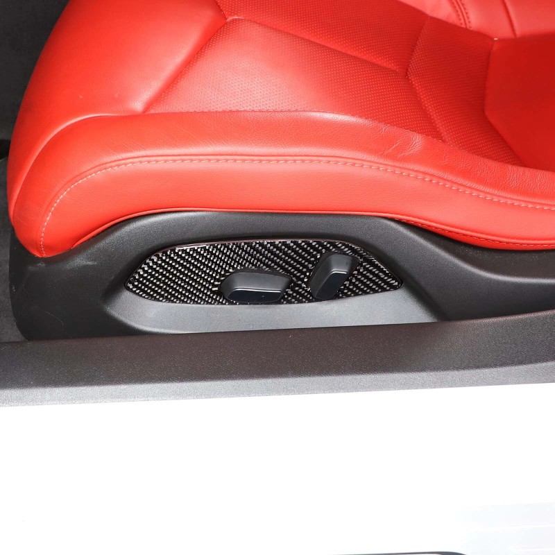 necar2020 Carbon Fiber Seat Adjust Panel Cover Trim Accessories For