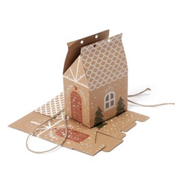 Mopec Christmas ginger house box 7x10.5x5cm Pack of 25, Cardboard Wood, One Size