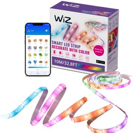 WiZ Connected 32.8 ft LED Light Strip For Your Smart Home - Flowing Multicolor LED, Color-Changing, Cuttable - Voice/App Control - Works with Google Home, Alexa and HomeKit