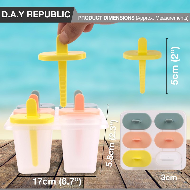 Ice Lolly Moulds, Healthy Refreshing Fruit Treat Maker with Sticks