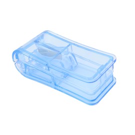 ShysTech - Cortador de píldoras, divisor, organizador para píldoras/suplementos/medicamentos, paquete de 2 (azul)
