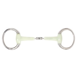 PFIFF Double-Jointed Plastic Eggbutt Snaffle Bit