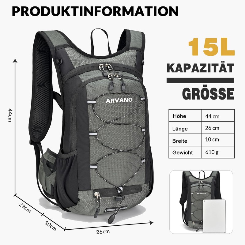 Arvano Bicycle Backpack Lightweight Ski Backpack Small Hiking Backpack MTB
