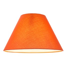 Traditional 12" Vibrant Orange Cotton Coolie Lampshade Suitable for Table Lamp or Pendant by Happy Homewares