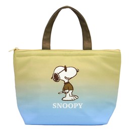 Nakajima Corporation Peanuts Snoopy Gradejo Cool Mini Tote Cold Insulated Beige Blue 214324-25 H 20 x W 30 D 10 cm