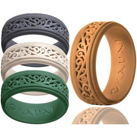 KAUAI Silicone Wedding Rings for Men. Elegant. Timeless. Leading Brand for Comfort & Design in Mens Bands. Active Crossfit Workout Gym Band. Classic Unisex Couples Ring