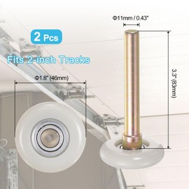 Sourcing Map 1.8" Nylon Garage Door Rollers, 2pcs, Quiet, Smooth Glide, Black