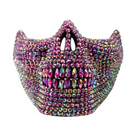 Western F.a.s.h.i.o.n Rhinestone Skull Mask (Pink)