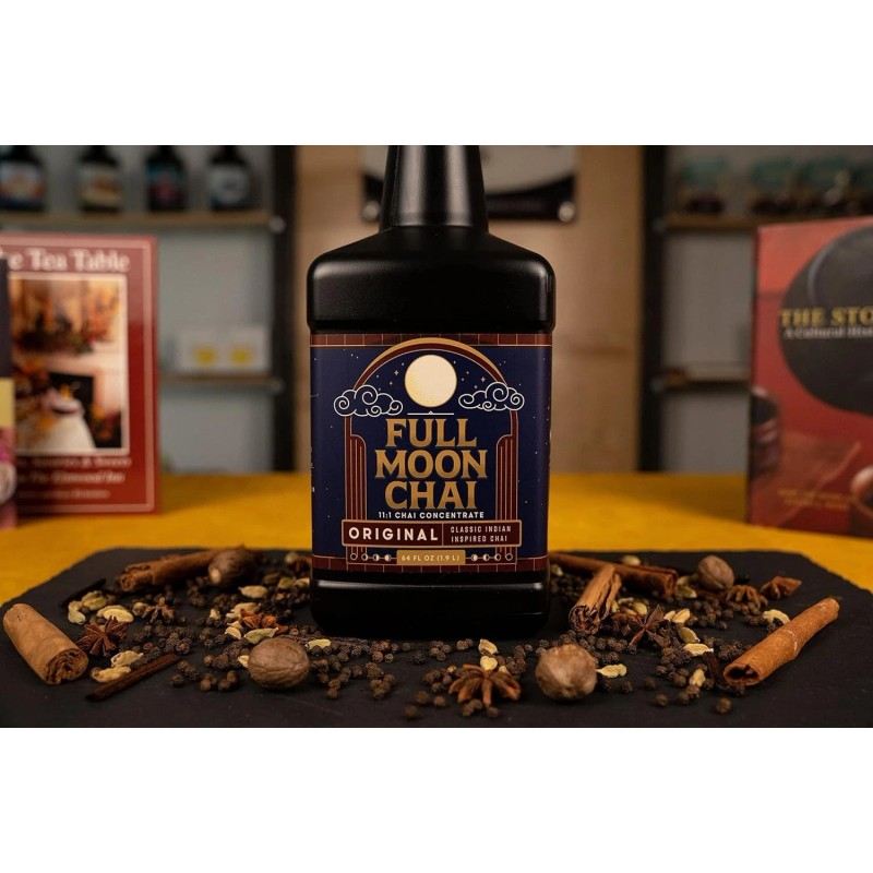Maya Chai Tea Concentrate, Full Moon, Organic Cane Sugar, 64