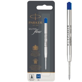 PARKER 1950371 Quink Flow Ballpoint Pen Refill, Blue, Single Pack, Blue, M Medium, 0.04 inches (1.0 mm), Oil-based, Ballpoint Refill, Genuine Imported Product