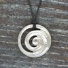 Handmade Pewter New Zealand Maori Spiral Pendant on Waxed Cord