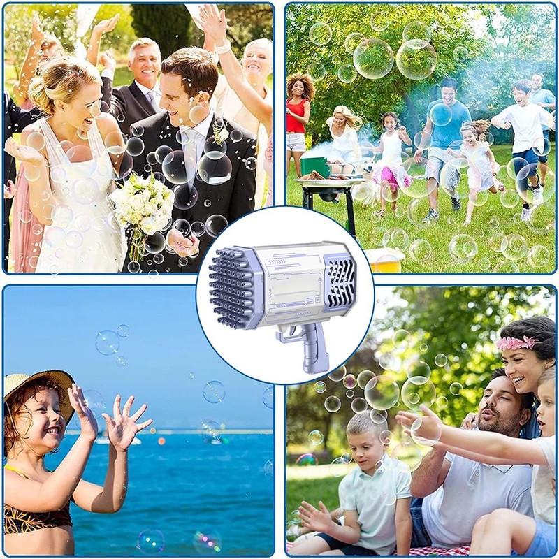 69 Holes Automatic Bubble Maker Kids Outdoor Electric Bubble Machine