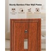 TREEWELL 6-Pack Single Toggle Light Switch Covers Wall Plate, Wood