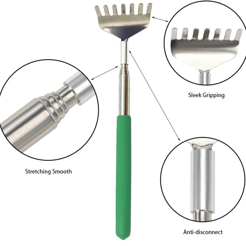 Back Scratcher, Stainless Steel Back Scratcher Massager, Telescoping Scratching Tool,