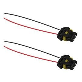 Powkos 9005 9006 9012 9145 H10 Female Adapter Wiring Harness Sockets Wire Female Adapters Connector Pigtail Plug for Acura Honda Headlights or Fog Lights 2Pcs