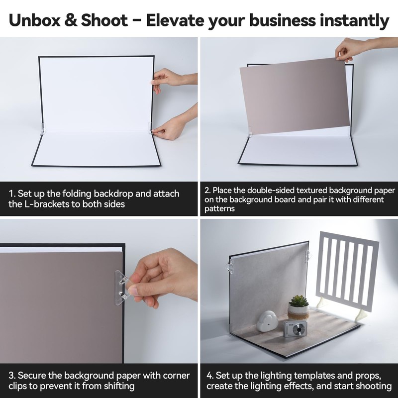 UTEBIT 26 Color Photo Backdrop Board 11.7x16.5 Inch Small Shooting