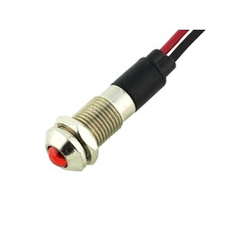 Alpinetech PL8B-G 8mm 5/16" 48V AC/DC LED Metal Signal Indicator Pilot Dash Light (Red)