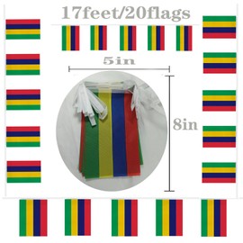 FFILL Mauritians Banner Flag String, Mauritius Mini Flag Small Banner, for Party, Shops and Bars Decorations,International Day Celebrations. (Mauritius)