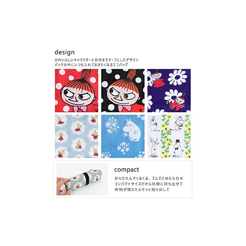 Small Planet Moomin Kurukuru Shopping Bag Little Me Dot BK