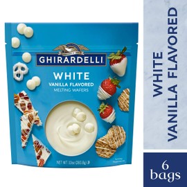 Ghirardelli White Vanilla Flavored Melting Wafers, 10 OZ Bag (6 Count)