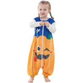 MICHLEY MICHLEY Unisex Baby Wearable Blanket Autumn Winter Toddler Sleeveless Sleeping Bag with Feet,Pumpkin,1-3T